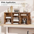 HOOBRO Countertop Mail Sorter Organizer, Wooden Literature Organizer, Student Mailbox for Classroom, Desktop Bill Organizer for Office Home School, 12 Compartments Rustic Brown FG43WF01