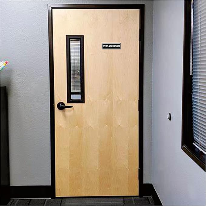 Storage Room Sign - Premium Durable Acrylic Material, Super Strong Self-adhesive, Quick Installation, Suitable for Your Home and Business (9 × 3 Inches, Black)