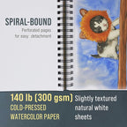 U.S. Art Supply 5.5" x 8.5" Premium Heavyweight Watercolor Paper Pad, Pack of 3 (30 Sheets Each), 140lb (300gsm) - Spiral Bound, Cold Pressed, Acid-Free, Wet, Water Color Paper - For Artists, Students