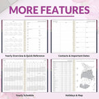 GNL 2026 Planner, Weekly and Monthly Planner January - December 2026, 6.4" x 8.3" Monthly Planner with Waterproof Flexible Cover, Spiral Binding Notebook with Colorful Tab, Pockets, Bookmark, Rose