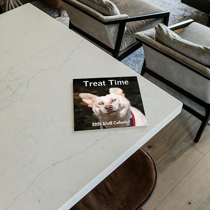 2026 Treat Time Monthly Wall Calendar | Funny Dogs Calendar September 2025 - December 2026