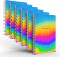 Custom Spiral Notebook Journals with a Rainbow Design 4 Colored Cover - 6 Pack of 5" x 8" – College Ruled, Hard Cover, 50 Sheets Per Book – For Journaling, Office, School Supplies, etc.