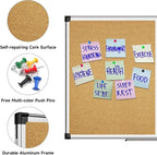 XBoard Magnetic White Board and Bulletin Corkboard Combination, 36 x 24 Inch Half Dry Erase & Cork Combo Board for Wall with Aluminum Frame, 3' x 2' Notice Memo Board Tack Pin Board Vision Board