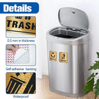 2PCS Recycle Stickers for Trash Bins, Self-Adhesive Waterproof Brushed Gold Trash and Recycling Stickers for Trash Can, Kitchen, Office, Garbage Bin Indoor, Outdoor UseS