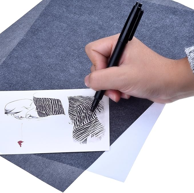 Outus 30 Pack Carbon Papers for Tracing, Graphite Carbon Copy Tracing Paper for Canvas Wood (30 Pack, 8.5 x 11 Inches)