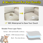 Couch Arm Covers, Waterproof Armrest Cover for Sofa, Armchair, Loveseat, Non-Slip Recliner Arm Cover, Sofa Arm Covers, Headrest Covers, Arm Chair Covers Set of 2 (Beige, 24"×20")