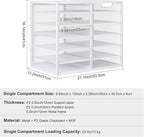 PAG-Mass Mail Sorter for Desk, Countertop Literature Organizer, Student Mailbox for Classroom, Desktop Bill Paper Holder Rack for Office Home School, 12 Compartments, White