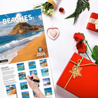 2026 Wall Calendar,Calendar 2026, November 2025 - December 2026, Wall Calendar Beaches, 12" x 24" Opened,Full Page Months Thick & Sturdy Paper for Calendar Organizing & Planning