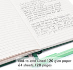 feela 12 Pack Notebooks Journals Bulk with 12 Black Pens, A5 Hardcover Notebook Classic Ruled Journal Set with Pen Holder for School Business Work Travel Writing, 120 GSM, 5.1”x8.3”, Dark Green