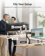 monTEK Sleek Aluminum Monitor Arm for 17–57” Ultrawide Screens up to 59.4 lbs, Heavy Duty Single Monitor Arm Desk Mount, Pneumatic Lift, Quick-Release Plate, Clamp/Grommet, Max VESA 100x100