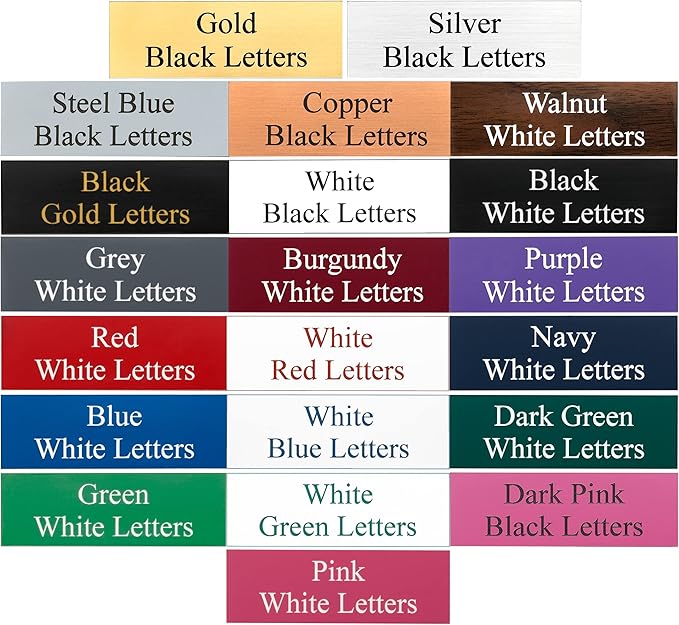 Office Desk Name Plate or Wall/Door Sign - 2x8 or 2x10 - Laser Engraved Sign - CUSTOMIZE. Holder available. Available in 21 colors and 17 fonts. Great gift idea - 4 Tags