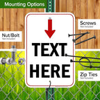 Custom Arrow,Custom Directional Sign, Arrow Down Sign, 12x18 Inches, Rust Free .063 Aluminum, Fade Resistant, Made in USA by My Sign Center