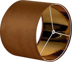 GO&SO Burnt Orange Velvet Drum Lamp Shades Set of 2 Medium, Replacement Lamp Shade 13" Top x 13" Bottom x 10" High(Spider)- Modern Fabric Lampshade for Table Lamp,Floor Lamps -Assembly Require