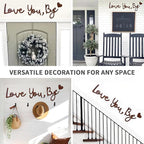 Home Decor Large Brown Love You Bye Wood Sign Boho Decor Wall Decor Express Love&Warm for Family Lover Living Room Farmhouse Wall Art Housewarming Gift Hallway Entryway Above Door Topper Decoration