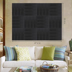 Large Cork Board Alternative 48" X 36" Bulletin Board - 12 Pack Removable Felt Wall Tiles, Cork Wall Tiles Bulletin Board Home Office Essentials - Black