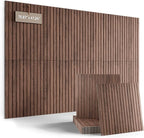 Fluxynara Large Felt Bulletin Board,Cork Board Alternative 70.87'' x 47.24'' Art Acoustical Wall Panels-6 Pack with 60 Adhesive Tabs,for Recording Studio/Home Offices-Walnut/Slat