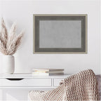 Amanti Art Grey Framed Magnetic Board 17x23 Small Vision Board for use with Magnets, 100% Metal Sheet to Display Items as Office Decor or for Home Organization in mudroom, Kitchen or Kids Room
