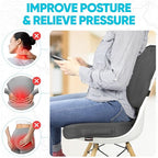 FORTEM Seat Cushion, Office Chair Cushion, Lumbar Support Pillow for Office Chair, Memory Foam Sciatica Coccyx Tailbone Pressure Pain Relief, Car Sitting Pad, Washable Non Slip, XL