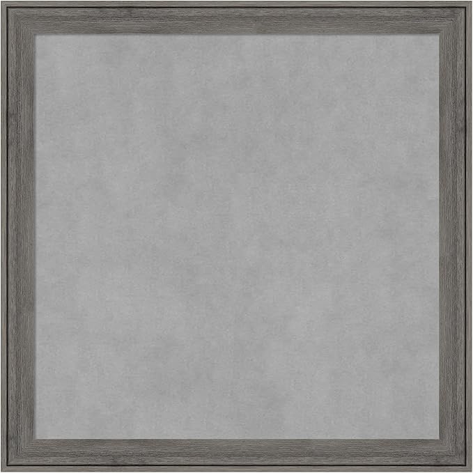 Amanti Art Grey Framed Magnetic Board 23x23 Medium Vision Board for use with Magnets, 100% Metal Sheet to Display Items as Office Decor or for Home Organization in mudroom, Kitchen or Kids Room