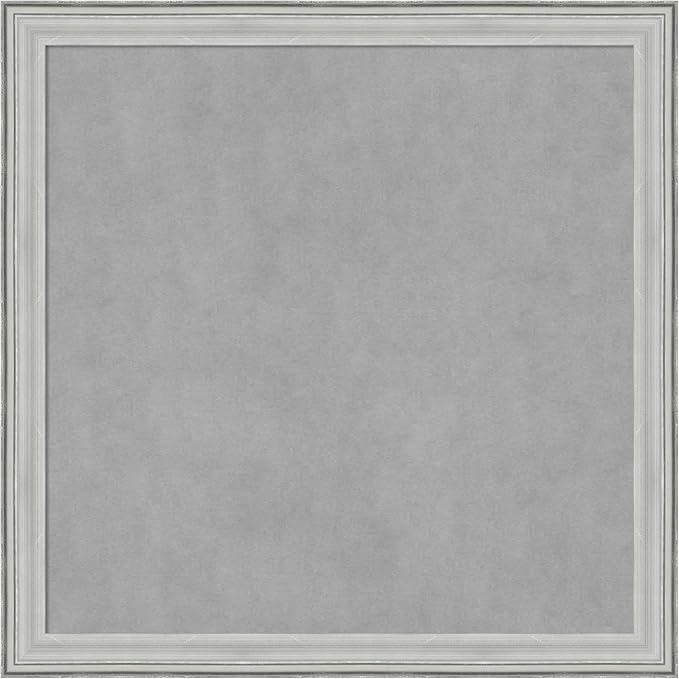 Amanti Art Silver Framed Magnetic Board 27x27 Medium Vision Board for use with Magnets, 100% Metal Sheet to Display Items as Office Decor or for Home Organization in mudroom, Kitchen or Kids Room