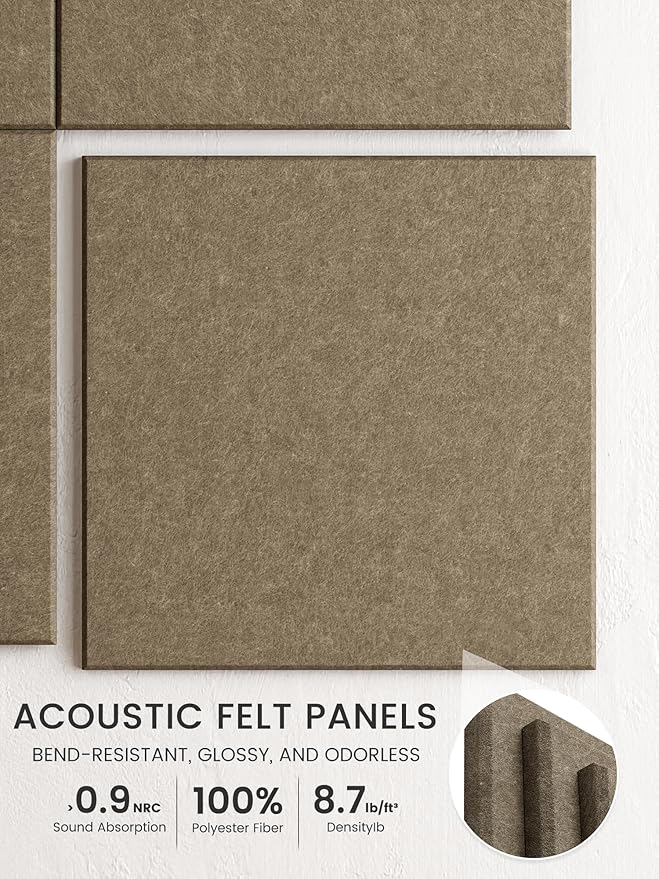 Bumusty Large Cork Board 47"x35" Alternative - 12 Pack Felt Wall Tiles with 70 Safe Removable Adhesive Tabs, 30 Pushpins, Cork Boards for Walls Pin Board Tack Board Cork Board (Dark Brown)
