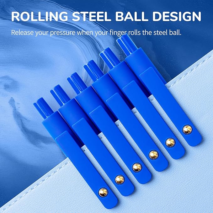 UIXJODO Blue Pens, 6 Pcs Blue Ink Pens Fine Point Smooth Writing Pens, 0.5mm Colored Ink Gel Pens for Journaling Note Taking, School Supplies Gifts for Women (6 Pcs Gold Blue - Blue Ink)