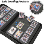 Sibonic 9 Pocket TopLoader Binder, Holds 360 3”x4” Toploader Hard Cases, Sleeves Card Collection Binder, 20 Double Sided Pages, Compatible with Trading & Sports Holder - Black