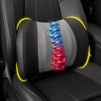Lofty Aim Lumbar Support Pillow for Car, Memory Foam Lumbar Pillow for Lower Back Pain Relief - Back Cushion for Driving, Chair Support for Car-Office Chair, Wheelchair - Black&Gray