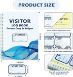 1 Pack Visitor Badges with Carbon Copy Visitor Stickers Letter Size Visitor Log Book Protecting Privacy Pages for School Church Business Visitor Pass Stickers 150 Visitor Badges 30 Memo Pages (1)