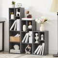 VECELO Narrow Bookshelf Set, Fits 9.3" × 10-12.8" Hardcovers, Cube Storage Bookcases, Free-Standing for Living Room, Bedroom, Home Office, 2/3/4-Tier, 3-Pack, Gray