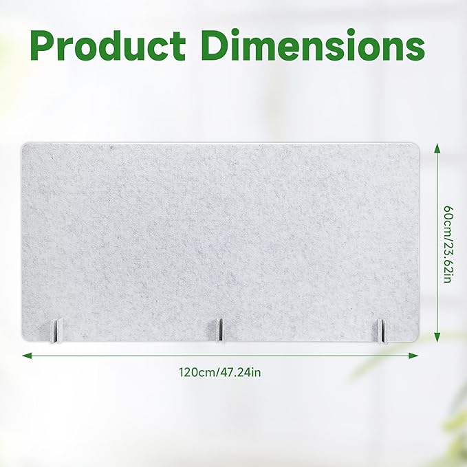 Desk Privacy Panel 2PCS 23.6" x 23.6" and 1PCS 47.2" x 23.6" Acoustic Panel Portable Desk Partition Desk Divider Noise Visual Isolate Table Divider for Student Study Reception Area Office Library