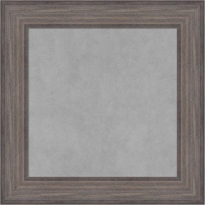 Amanti Art Grey Framed Magnetic Board 21x21 Small Vision Board for use with Magnets, 100% Metal Sheet to Display Items as Office Decor or for Home Organization in mudroom, Kitchen or Kids Room