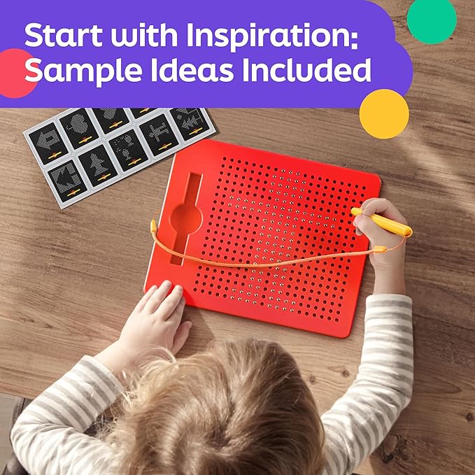 AYNAT FUN Magnetic Drawing Board for Kids & Toddlers with Beads and Magnet Stylus Pen - Magnetic Tablet Toy for Airplane & Car Ride Activities for Kids