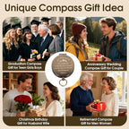 Retirement Gifts for Men, Compass Gifts, You Will Be Missed Vintage Compass Present for Men, Farewell Going Away Goodbye New Beginnings Gifts for Coworkers Colleague Employee,Dorm Room Essentials
