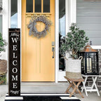 Welcome Porch Sign Decor Wooden Hanging Sign Door Porch Standing Decorative Signs Plaques for Front Door Farmhouse Outdoor Indoor Welcome Sign 47.2"H（black）