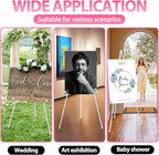 VAIIGO 63" White Easel Stand for Wedding Sign Poster Display Easel Folding Art Easel for Floor Adjustable Metal Easel Instant Tripod Easel for Display Painting Wedding Shower Sign Easel, 1Pack