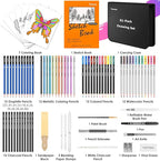 Taotree 81 Pack Art Supplies for Adults Artists Gifts, Pro Art Kit Drawing Pencils Set, Drawing Supplies Sketching Kit Sketch Book, Colored Graphite, Watercolor, Metallic, Charcoal Pencils Sketch Set