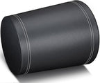 KINGFOM 3 Pack PU Leather Small Office Trash Can Wastebasket, Round Garbage Container Bin for Bathrooms, Powder Rooms, Kitchens, Home, Bedroom, High-Class Hotel, Black