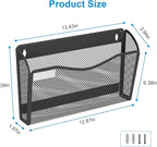 BOHDK Magnetic Wall File Holder 3-Pack - Mesh Organizer with Strong Magnets for Office, Home & School - Space Saving Black Document Organizer