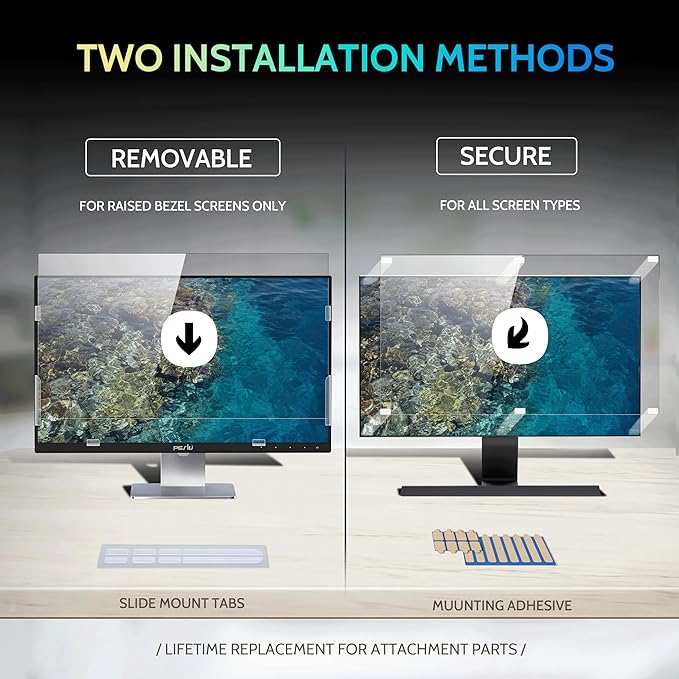 [2 Pack] 29 Inch Privacy Screen for Computer Monitor 21:9 Aspect Ratio, Eye Protection Anti Blue Light Glare Shield, 29inch Removable Black Blackout Anti Spy Desktop Security Private Filter