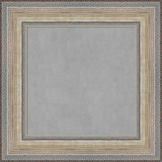 Amanti Art Silver Framed Magnetic Board 17x17 X-Small Vision Board for use with Magnets, 100% Metal Sheet to Display Items as Office Decor or for Home Organization in mudroom, Kitchen or Kids Room
