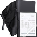 Maitys 25 Pack Durable Clear Report Covers with Rotary Clip 11 x 9 in Letter Size Presentation Folders Transparent Front Cover Portfolio Folder Resume Folder Interview Report Folders (Black)