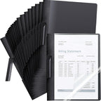 Maitys 25 Pack Durable Clear Report Covers with Rotary Clip 11 x 9 in Letter Size Presentation Folders Transparent Front Cover Portfolio Folder Resume Folder Interview Report Folders (Black)