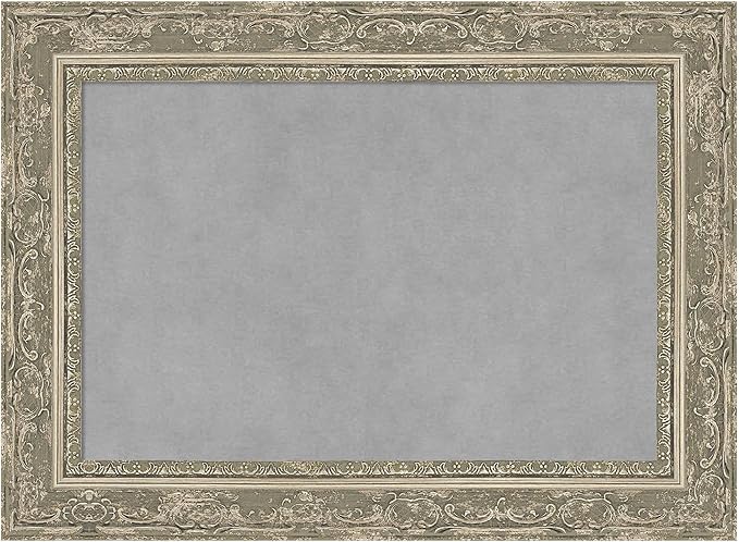 Amanti Art Silver Framed Magnetic Board 16x22 Small Vision Board for use with Magnets, 100% Metal Sheet to Display Items as Office Decor or for Home Organization in mudroom, Kitchen or Kids Room