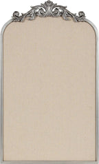 Kate and Laurel Arendahl Arch Pinboard; Silver; 19 x 31; Framed Arched Ornate Vintage Pinboard for Unique Display; Organization; and Decor Options