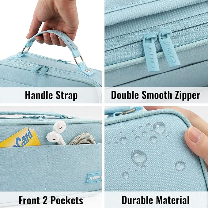 JOINPRO Pencil Case, Large Capacity Pencil Case Organizer; Double Zipper Storage Bag; Big Pencil Pouch for College School Office Teen Girl Boy Men Women Adult