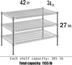 Regal Altair 24" Deep x 42" Wide x 27" Height Wire Shelving Kit | 3-Tier | NSF Commercial Storage Rack Unit