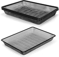AZFUNN Office Metal Mesh Basket for Desk, Single Paper Tray Organizer, Turn in Trays Classroom, Flat Mail Letter Storage Basket for Office Home Drawers School, Black (5 Pack)