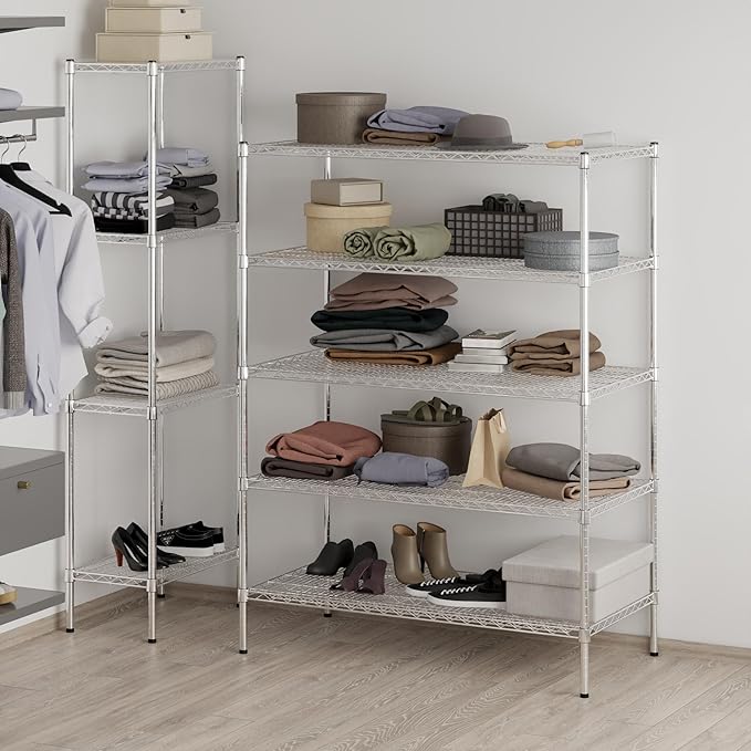 Regal Altair 24" Deep x 48" Wide x 64" Height Wire Shelving Kit | 5-Tier | NSF Commercial Storage Rack Unit