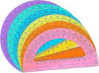 Zonon 12 Pieces Protractors Bulk Plastic 180 Degrees 6 Inch Translucent Protractors for Geometry, Angle Measurement, Students School Supplies
